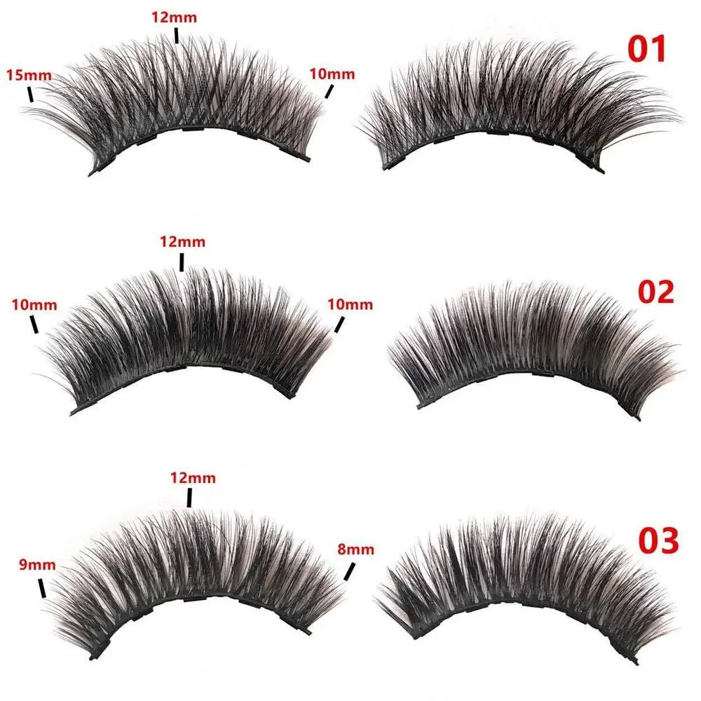 [5 Pairs] Magnetic 5 D Eyelashes and Eyeliner Kit, Reusable